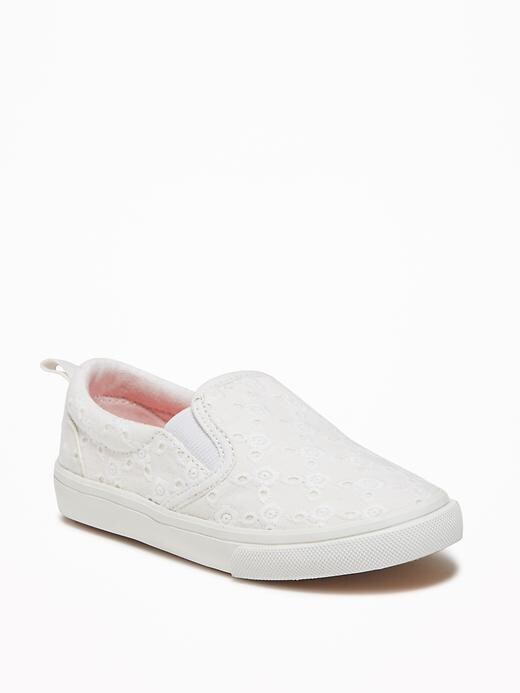 View large product image 1 of 4. Eyelet Slip-Ons for Toddler Girls