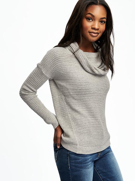 Image number 4 showing, Textured Cowl-Neck Sweater for Women