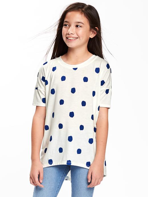 View large product image 1 of 2. Graphic-Patch Jersey Hi-Lo Tunic for Girls