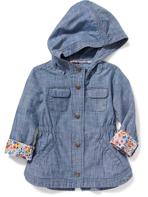 View large product image 1 of 1. Hooded Chambray Surplus Jacket for Toddler Girls
