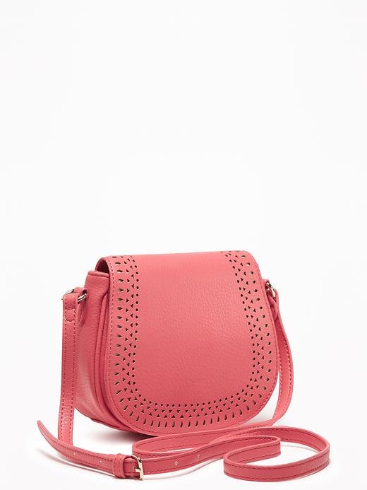 View large product image 1 of 1. Laser-Cut Mini-Saddle Bag for Women