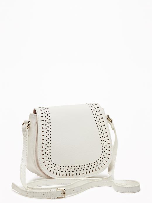 View large product image 1 of 2. Laser-Cut Mini-Saddle Bag for Women