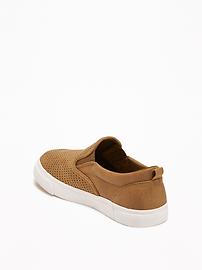 View large product image 3 of 3. Sueded Perforated Slip-Ons for Boys