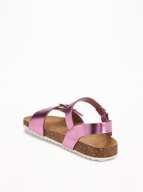 View large product image 3 of 3. Metallic Molded Sandals for Girls