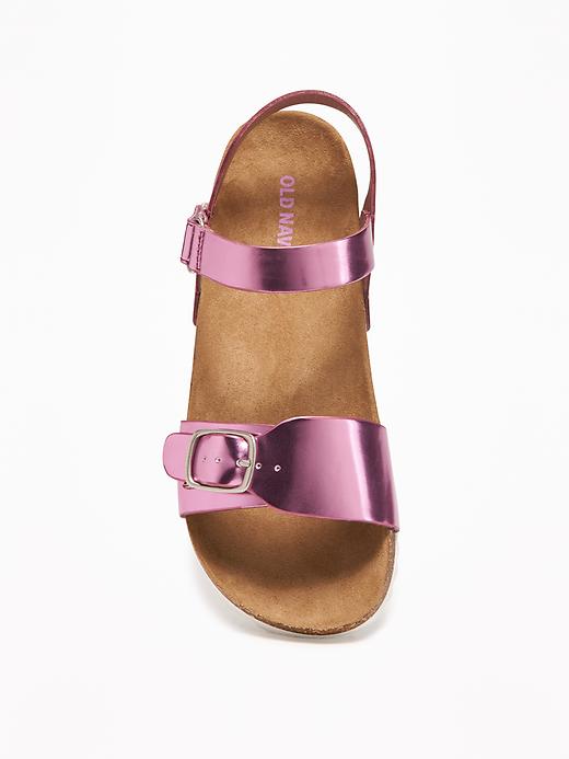 View large product image 2 of 3. Metallic Molded Sandals for Girls