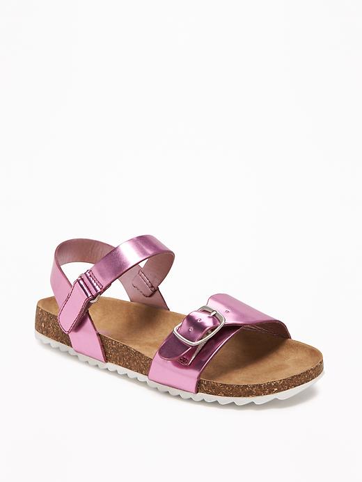 View large product image 1 of 3. Metallic Molded Sandals for Girls