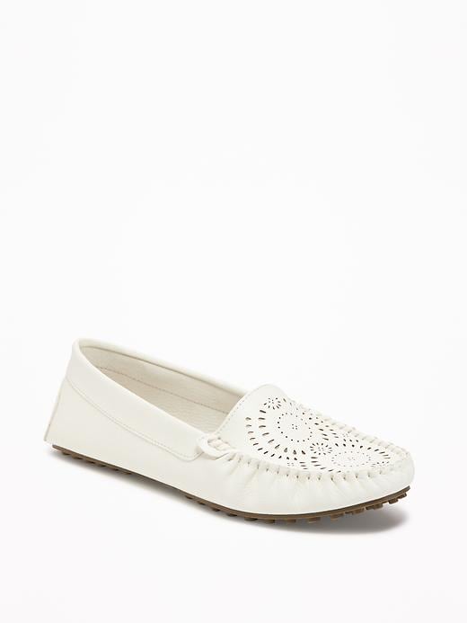 View large product image 1 of 1. Laser-Cut Moccasins for Women