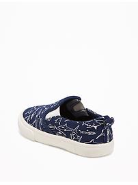 View large product image 3 of 4. Patterned Canvas Slip-Ons For Toddler Boys