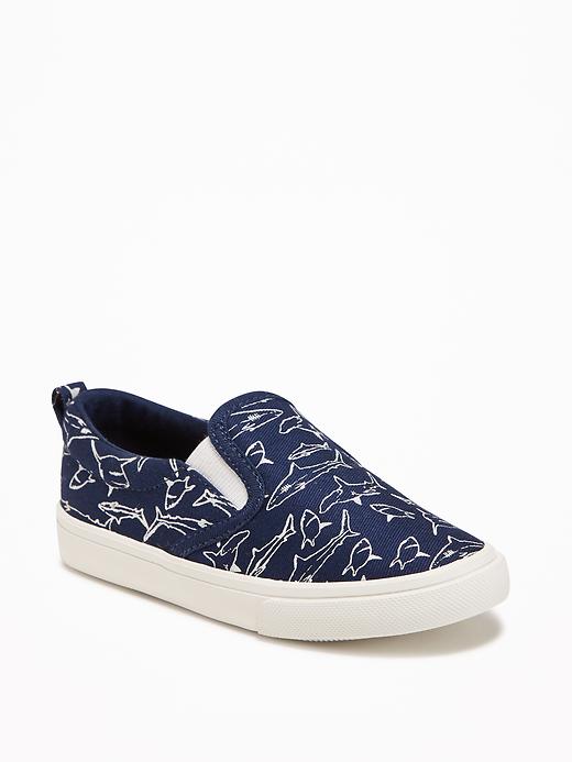 View large product image 1 of 4. Patterned Canvas Slip-Ons For Toddler Boys