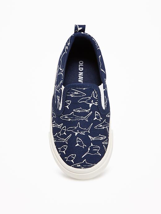 View large product image 2 of 4. Patterned Canvas Slip-Ons For Toddler Boys