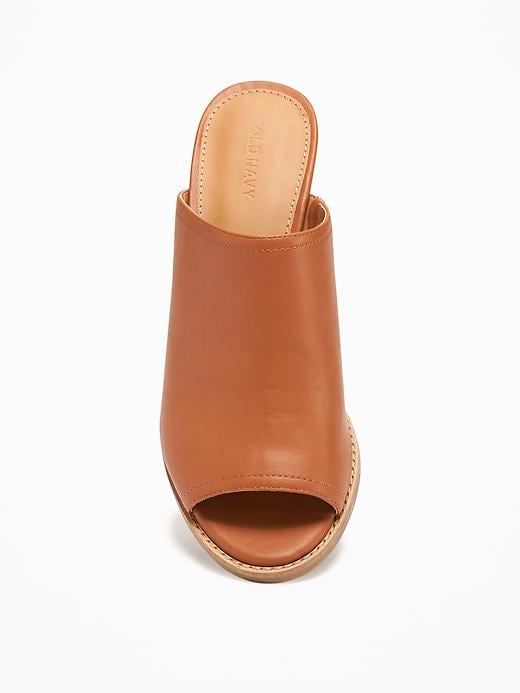 Image number 2 showing, Faux-Leather Open-Toe Mules for Women