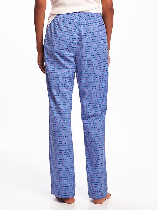 View large product image 2 of 2. Patterned Poplin Sleep Pants for Women