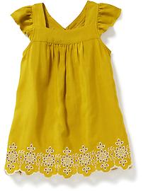 View large product image 3 of 3. Cutwork-Hem Swing Dress for Toddler Girls