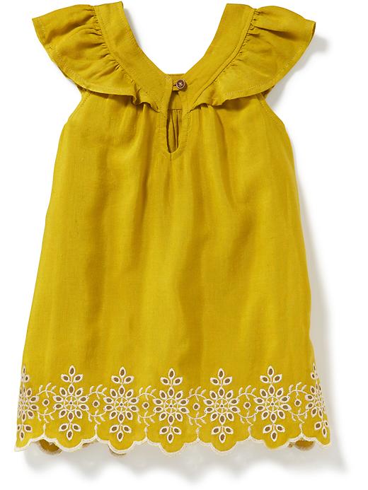 View large product image 2 of 3. Cutwork-Hem Swing Dress for Toddler Girls