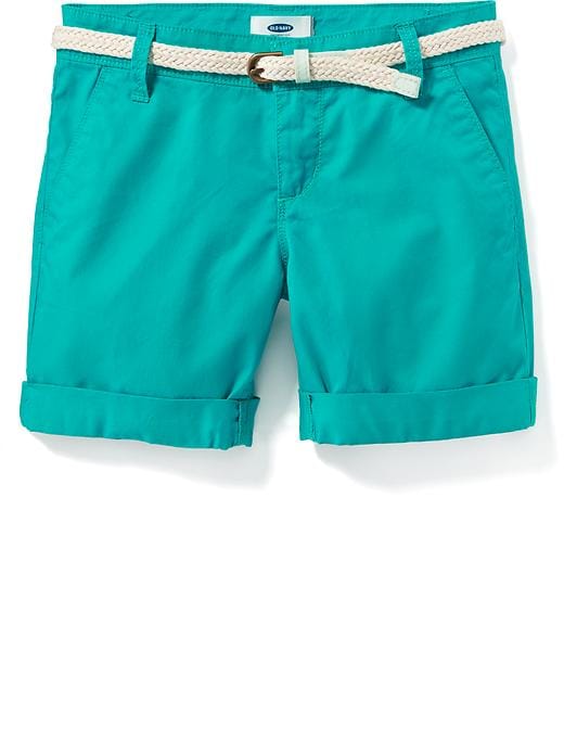 View large product image 1 of 1. Belted Chino Midi Shorts for Girls