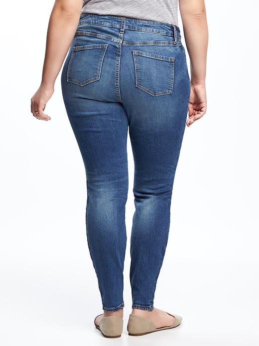 View large product image 2 of 2. Smooth & Slim High-Rise Plus-Size Distressed Rockstar Jeans