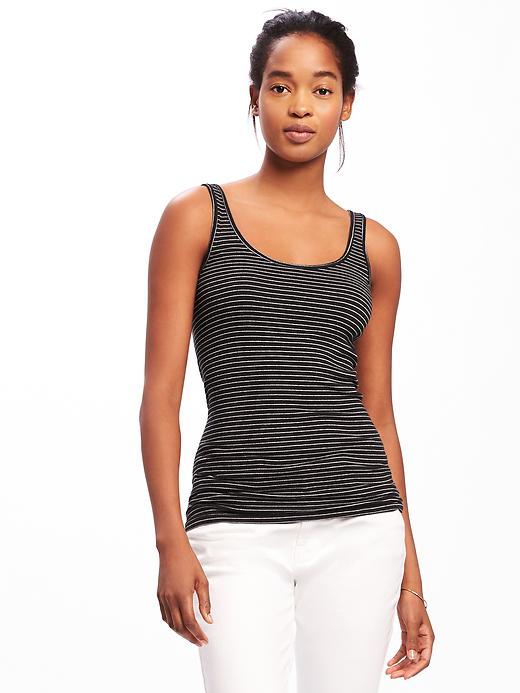 Image number 1 showing, First-Layer Fitted Rib-Knit Tank for Women