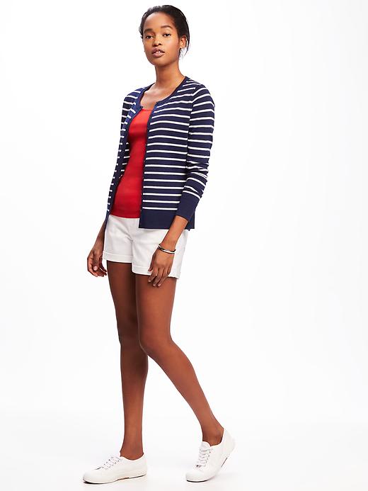 Image number 3 showing, Classic Button-Front Striped Cardi for Women