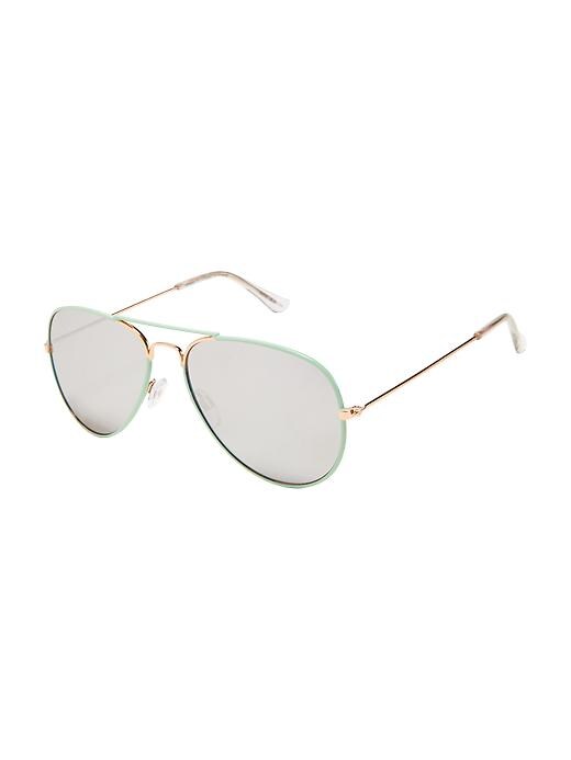 View large product image 1 of 1. Color-Frame Aviator Sunglasses for Girls