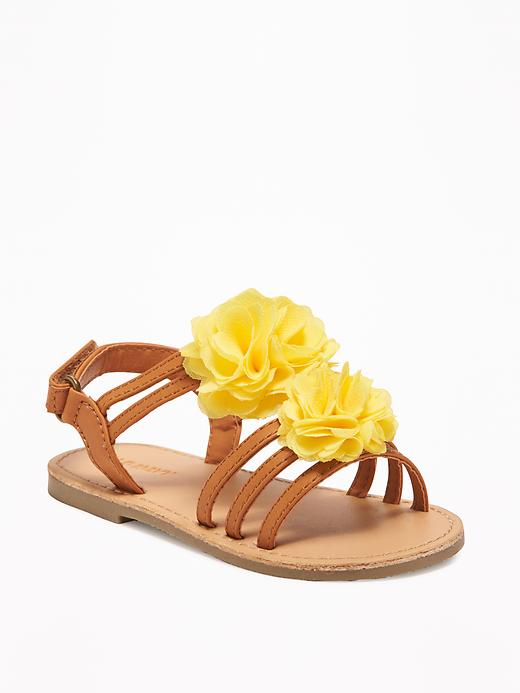 View large product image 1 of 1. Chiffon-Rosette Sandals For Toddler Girls