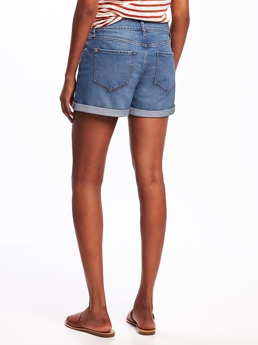 View large product image 2 of 3. Cuffed Boyfriend Denim Shorts for Women (3")