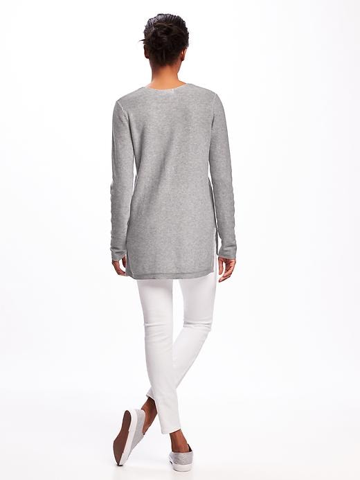 Image number 2 showing, Relaxed Textured Tunic Sweater for Women