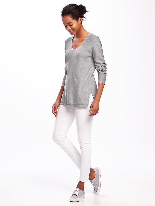 Image number 3 showing, Relaxed Textured Tunic Sweater for Women