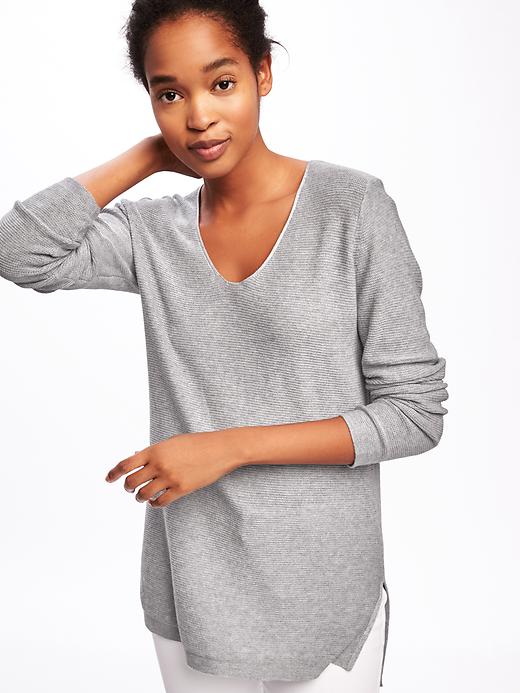 Image number 4 showing, Relaxed Textured Tunic Sweater for Women