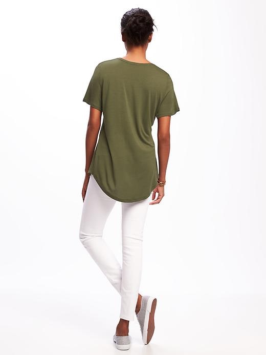 Image number 2 showing, Relaxed Curved-Hem Tee for Women