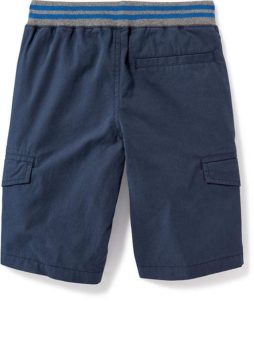 View large product image 2 of 2. Rib-Knit Waist Canvas Cargo Shorts For Boys