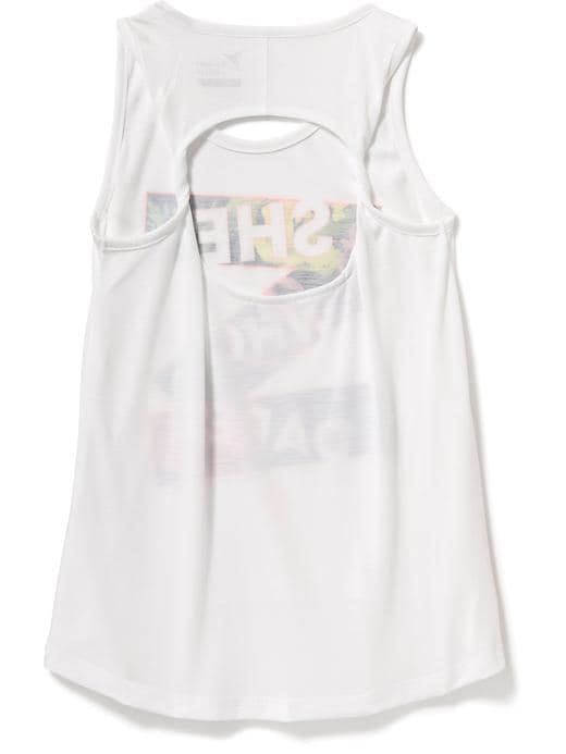 View large product image 2 of 3. Graphic Twist-Back Performance Tank for Girls