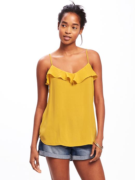 View large product image 1 of 1. Ruffled Crepe Cami for Women