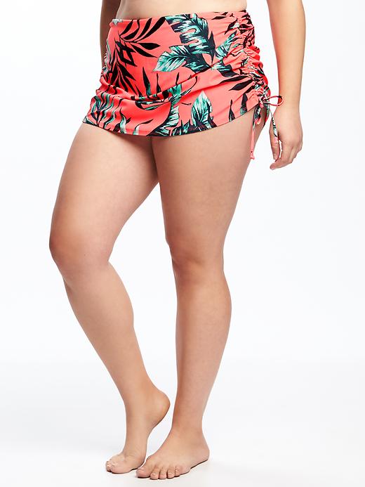 View large product image 1 of 1. Plus-Size Side-Tie Swim Skirt