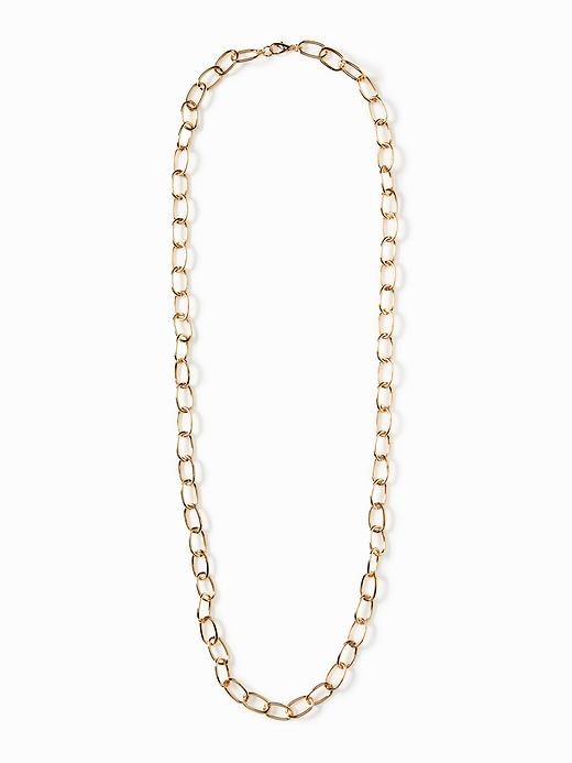 View large product image 1 of 2. Long Chain-Link Necklace for Women