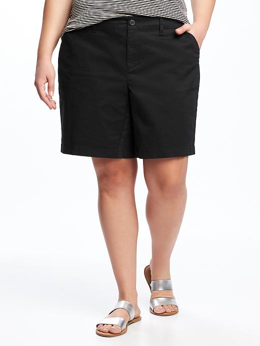 View large product image 1 of 2. Relaxed Mid-Rise Plus-Size Everyday Shorts (9")