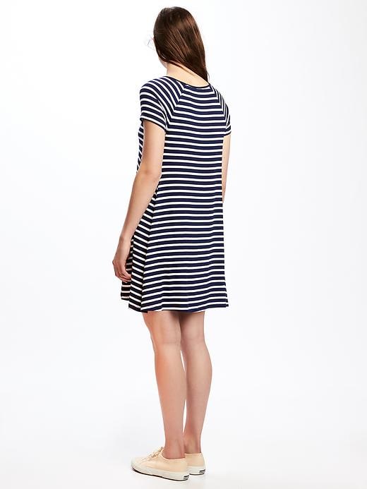 Image number 2 showing, Striped Rib-Knit Swing Dress for Women