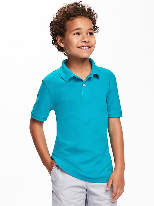 View large product image 1 of 1. Uniform Pique Polo For Boys