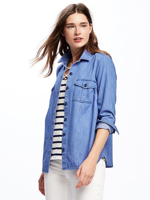 Image number 1 showing, Classic Utility Shirt Jacket for Women