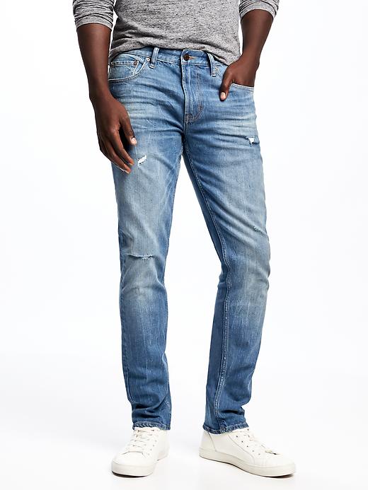 View large product image 1 of 2. Skinny Built-In Flex Distressed Jeans For Men