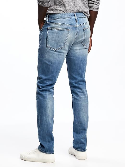 View large product image 2 of 2. Skinny Built-In Flex Distressed Jeans For Men