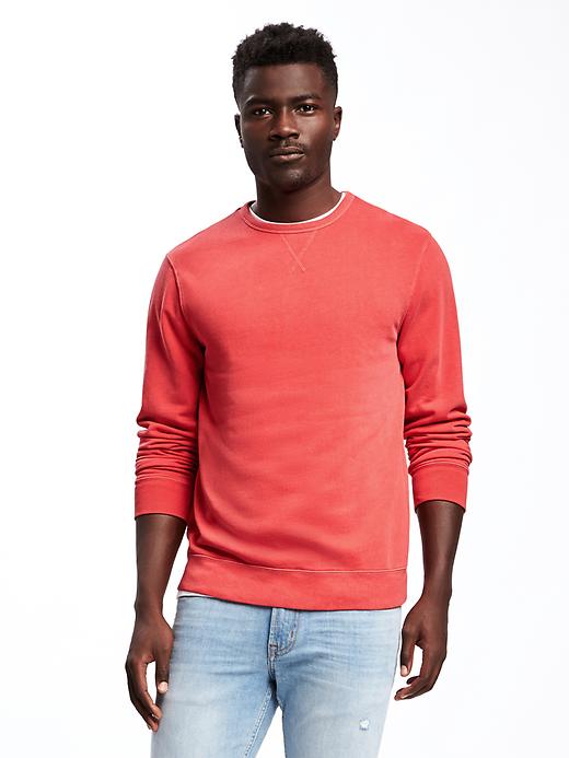 View large product image 1 of 1. Garment-Dyed Fleece Sweatshirt for Men