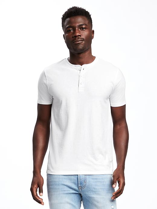 View large product image 1 of 1. Soft-Washed Jersey Henley T-Shirt for Men
