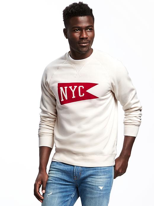 Image number 1 showing, "NYC" Graphic Fleece Sweatshirt for Men