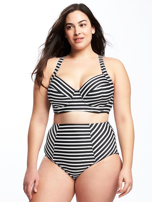 View large product image 1 of 1. Long-Line Plus-Size Underwire Bikini Top