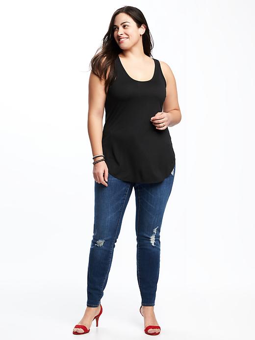 Image number 3 showing, Relaxed Plus-Size Drapey Scoop-Neck Tank