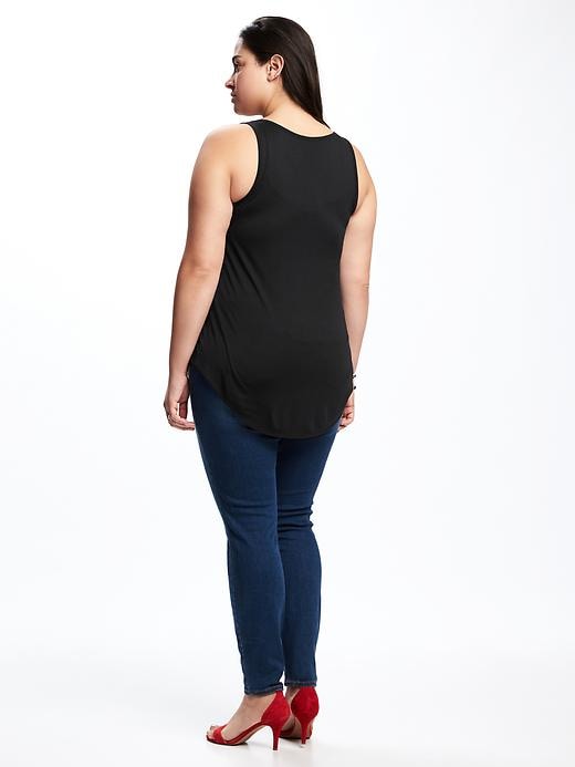 Image number 2 showing, Relaxed Plus-Size Drapey Scoop-Neck Tank