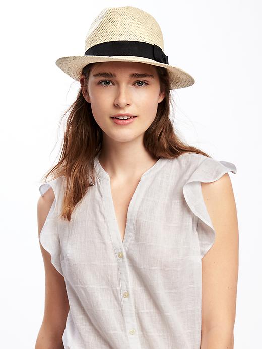 View large product image 1 of 3. Straw Panama Hat for Women