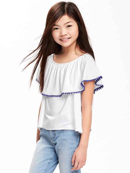 View large product image 1 of 1. Ruffle-Trim Swing Top for Girls