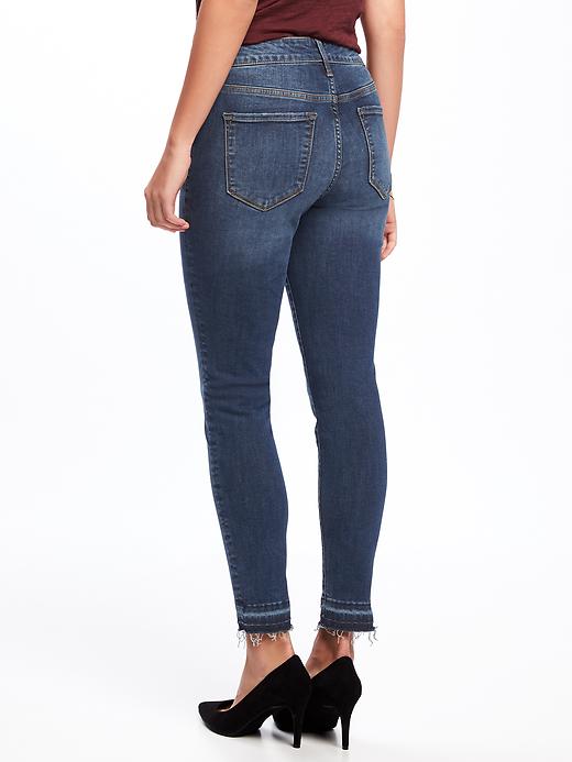 View large product image 2 of 3. Mid-Rise Built-In Sculpt Rockstar Raw-Hem Ankle Jeans for Women