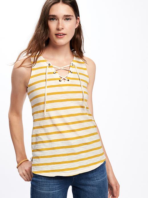 Image number 4 showing, Relaxed Lace-Up Tank for Women
